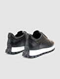 Cabani %100 Hakiki Deri Siyah Kadın Sneaker