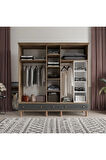 SOHO 5 KAPAKLI ANTRASİT GARDIROP TAMAMI MDF