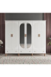SOHO 6 KAPAKLI BEYAZ GARDIROP TAMAMI MDF