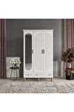 SOHO 3 KAPAKLI BEYAZ GARDIROP TAMAMI MDF