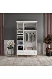 SOHO 3 KAPAKLI BEYAZ GARDIROP TAMAMI MDF