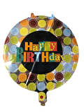 FOLYO BALON HAPPY BİRTHDAY RENKLİ PUANLI 18'' DÜ 15TL