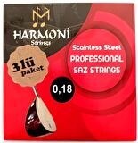 LongMoon 3BYC18 3 Takım Kısa Sap Bağlama Teli Takım 0.18