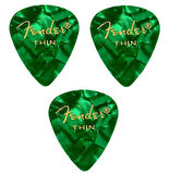 Fender Premium 3 Adet Gitar Penası 351 Shape Thin Green Moto Pena (3 Adet)