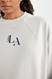 DeFactoFit NBA Los Angeles Lakers Oversize Geniş Kalıp Bisiklet Yaka Sweatshirt C8103AX24AUGR519