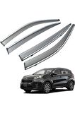 Kia Sportage Mügen Cam Rüzgarlığı Kromlu Rüzgarlık ( Paslanmaz Kromlu ) 2016-2021 4 Lü FÜME RENK