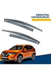 Nissan X-Trail Mügen Cam Rüzgarlığı Kromlu Rüzgarlık (Paslanmaz Nikelajlı) 2017 -2021 Arası 4 Lü Set