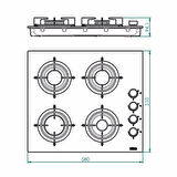 Uğur UAO 6040W0 GCY CSR1 58 cm Gri Cam Ankastre Ocak