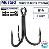 Mustad 36329 NP-BN 3X Üçlü İğne Siyah #4 (6 Adet)