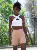 Ten Rengi ( Nude ) Midi Boy Şort Tayt 39 Cm.