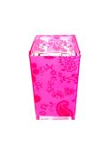 DİŞ FIRÇALIK PEMBE ÇİÇEKLİ AKRİLİK 6X6X12CM