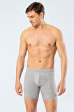 Cacharel Erkek Likralı Uzun Boxer (Bel Bantlı) 1336/Gri