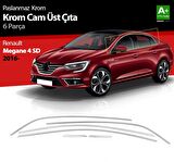 S-Dizayn Renault Megane 4 SD Krom Cam Üst Çıtası 6 Prç. 2016 Üzeri