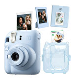 Fujifilm ST5-10-PA-PK-C Instax Mini 12 Mavi Fotoğraf Makinesi Simli Pleksi Kılıf Pvc Albüm 10'lu Fil