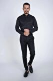 Guild Slim Fit Siyah Çizgili Gömlek