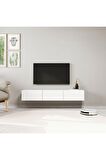 Mezza 1220 DORE 3 KAPAKLI KULPSUZ 150 CM TV ÜNİTESİ BEYAZ