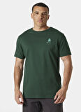 Helly Hansen HHA.54601_HELLY HANSEN SHORELINE T- Yeşil Bisiklet Yaka Normal Düz Erkek T-Shirt