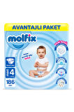 Molfix Bebek Bezi 4 Beden Maxi Avantajlı Paket 186 Adet