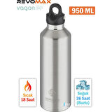Revomax Paslanmaz Çelik Vakumlu Matara Gri 950 ml