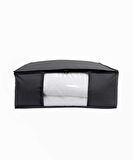 5'li Set Baza Altı Düzenleyici Pencereli Büyük Boy Hurç Siyah 70x50x25 Cm