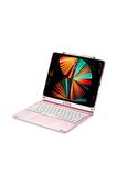 iPad Pro 12.9 inç (2018)  Uyumlu Fuchsia  Magic Dönen Klavyeli Tablet Kılıf