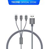Tecno OnePlus 9 Pro 3in1 Lightning, Type-C, Micro Çıkışlı Örgülü Hızlı Data ve Şarj Kablosu