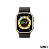 Winex 42-44mm Yeni Nesil Apple Uyumlu Akıllı Saat Kordonu Hasır Kancalı Siyah