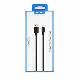 Tecno Samsung Galaxy Tab 3 Lite SM-T113 Tablet Güçlü 2A UsbA to Micro Hızlı Data ve Şarj Kablosu 1m Siyah