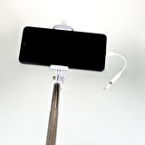 Philips Type-C to 3.5mm Jack Dönüştürücü 270 Derece Dönebilen Premium Selfie Çubuğu Lila 2023Yeni3611UC10