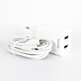 Tecno Micro USB - Type-C 12 Watt Hızlı Şarj Aleti Beyaz