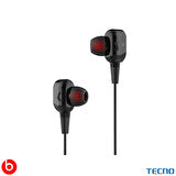 Tecno 2023 Hot Beats 3D Hifi 4 Hoparlörlü Redmi Note 11 Pro+ 3.5mm Jack Girişli Kablolu Mikrofonlu Kulaklık Siyah