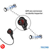 Tecno Hot Beats 3D Hifi 4 Hoparlörlü Tcl L7 3.5mm Jack Girişli Kablolu Mikrofonlu Kulaklık Siyah