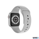 Winex 2024 Watch 8 Series FullSecreen Android İos Uyumlu Akıllı Saat Gümüş