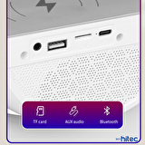 ScHitec Bluetooth Hoparlörlü Kablosuz Şarj Özellikli Masa ve Gece Lambası