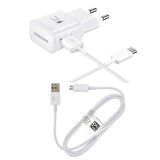 Samsung Apple İpad Air 4 Wi-Fi + Cellular Tablet TA20 Micro & Type-C Kablolu 15W Hızlı Şarj Aleti Beyaz (Samsung Türkiye Garantilidir)