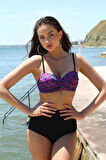 Celira Kadın Yüksel Bel Straplez Mor Bikini 35006