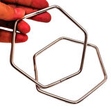 Çanta Aksesuar Gümüş Renk Altıgen Model Çift Metal Çanta Sapı