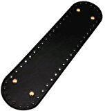 Çanta Aksesuar Suni Deri 37x10 cm Oval Çanta Taban Siyah Renk Light Gold Aparatlı