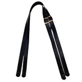 Çanta Aksesuar Suni Deri Tek Tokalı Ayarlanabilir Çift Çanta Sapı Siyah Renk Light Gold Metal