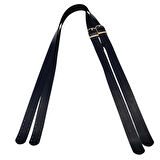 Çanta Aksesuar Suni Deri Tek Tokalı Ayarlanabilir Çift Çanta Sapı Siyah Renk Light Gold Metal