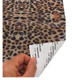Çanta Aksesuar Leopar Desenli Taşlı 40x24 cm Kendiliğinden Yapışkanlı Plaka Sticker