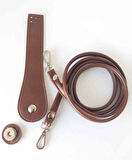 Çanta Aksesuar Suni Deri Cep Telefonu Seti Dikişli Taba Gümüş Renk