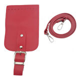 Çanta Aksesuar Tokalı Kapak Aparatlı Suni Deri Çanta Seti Fuşya