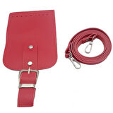 Çanta Aksesuar Tokalı Kapak Aparatlı Suni Deri Çanta Seti Fuşya