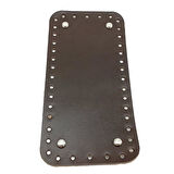 Çanta Aksesuar Gerçek Deri Koyu Kahve 25X12 cm Dikdörtgen Gümüş Metalli Çanta Tabanı