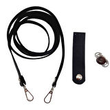 Çanta Aksesuar Suni Deri Siyah Cep Telefonu Seti Gümüş Metalli