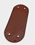 Çanta Aksesuar Suni Deri Bordo Renk 30X12 cm Oval Çanta Tabanı (Gümüş Aparatlı)