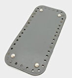 Çanta Aksesuar Suni Deri Gri Renk 25X12 cm Dikdörtgen Çanta Tabanı (Gümüş Aparatlı)