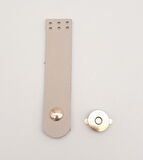 Çanta Aksesuar 11x2.3 cm Bej Gerçek Deri Düz Çanta Kapağı Light Gold Metalli