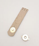 Çanta Aksesuar 11x2.3 cm Bej Gerçek Deri Düz Çanta Kapağı Light Gold Metalli